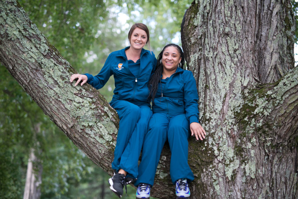 Dental Assistants sitting in a big tree in Greensboro NC