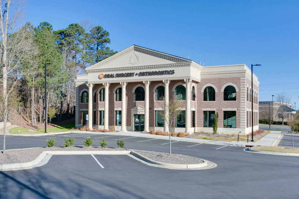 Cary NC Orthodontist and Oral Surgeon Office Exterior Brick with Columns