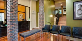 Lobby of Orthodontic office with two stories Greensboro