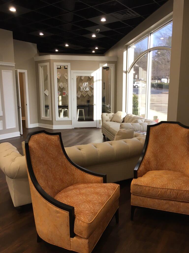 Waiting Room and Interior of NC Oral Surgery + Orthodontics office in Cary, NC