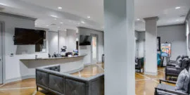 Orthodontic Lobby with Gray Leather Couches