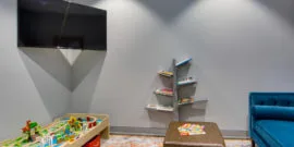 Kids Room with TV books and toys at Orthodontist