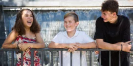 Laughing teens with Braces at Cary NC Orthodontist Office