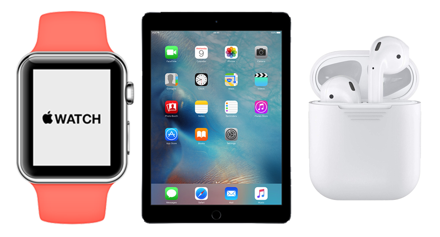 Apple watch ipad mini and airpods